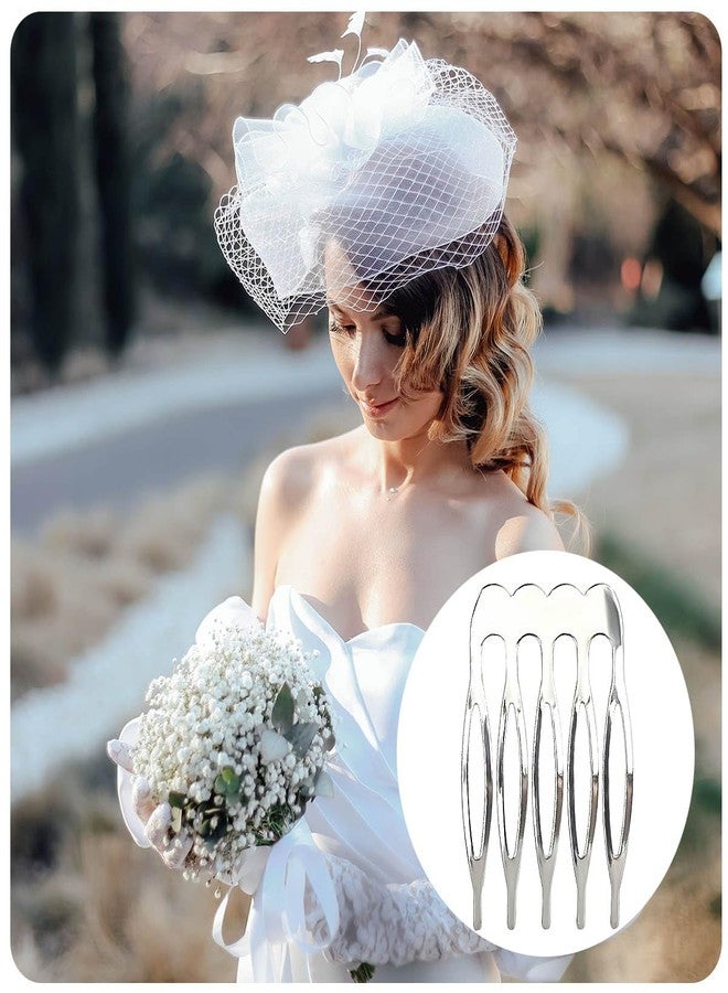 Qoaimu 20 Pack Hair Side Combs - 5 Teeth Small Metal Crafting DIY Slide Combs for Fine Hair, Bridal Wedding Veil - Silver and Gold - Image 2